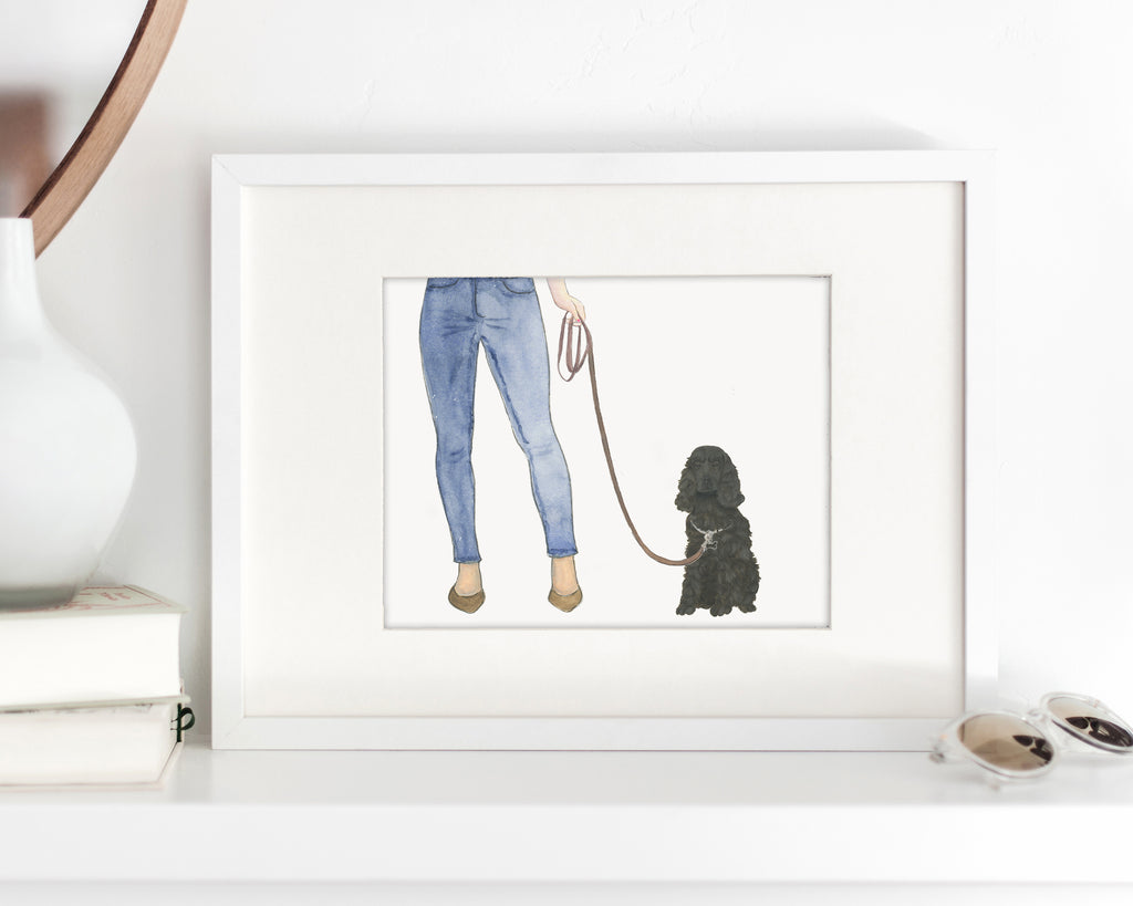 Custom Cocker Spaniel (Black) Dog Mom Print