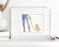 Custom Dachshund (Long Haired, Cream) Dog Mom Print