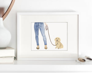 Custom Dachshund (Long Haired, Cream) Dog Mom Print