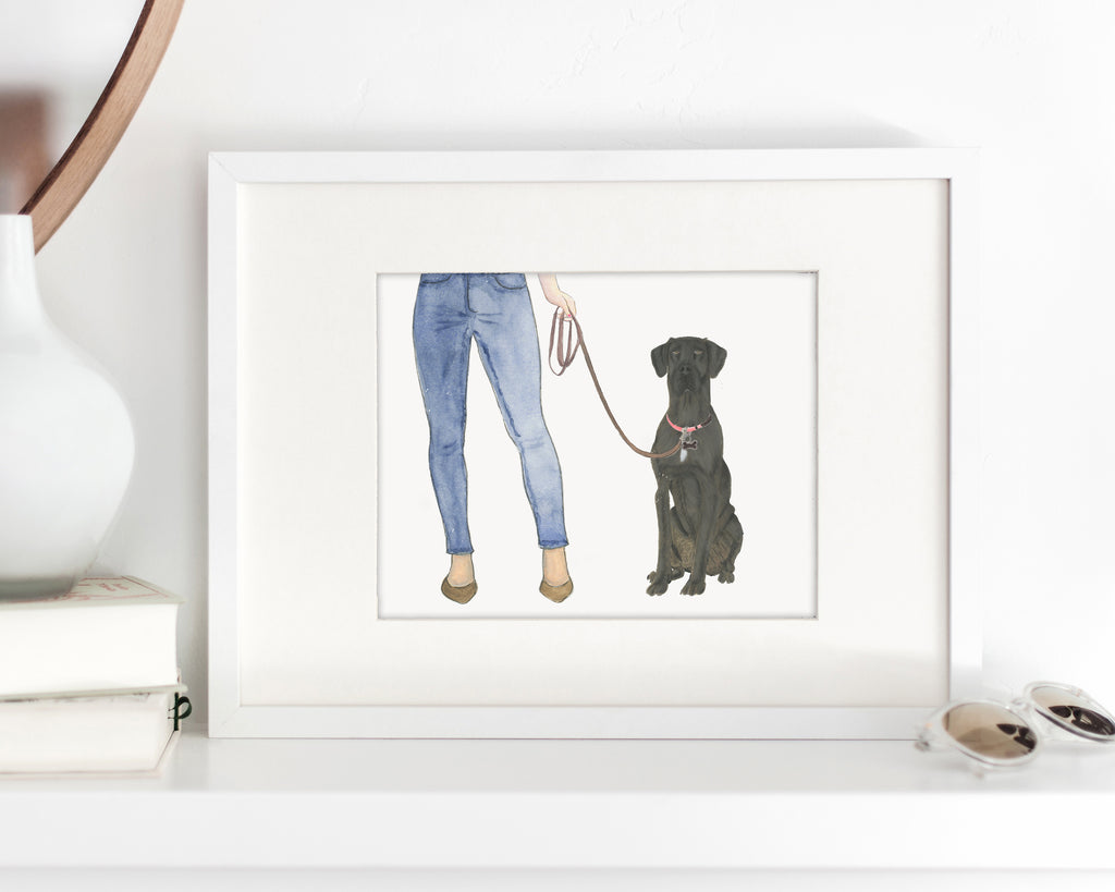 Custom Great Dane (Black) Dog Mom Print