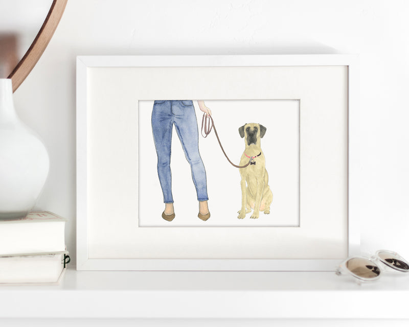 Custom Great Dane (Fawn) Dog Mom Print