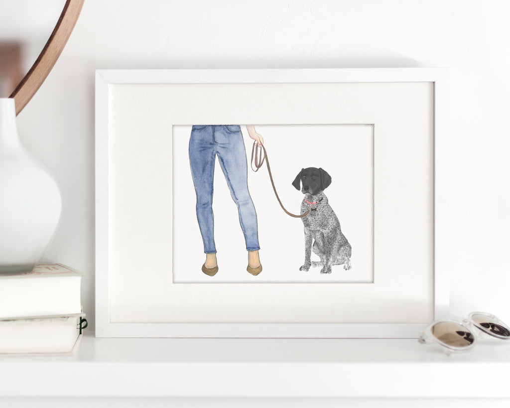 Custom German Shorthaired Pointer (Black) Dog Mom Print
