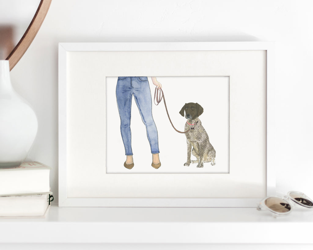 Custom German Shorthaired Pointer (Liver) Dog Mom Print