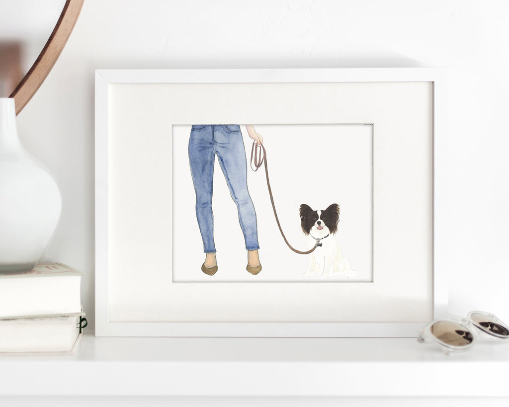 Custom Papillon (Black & White) Dog Mom Print