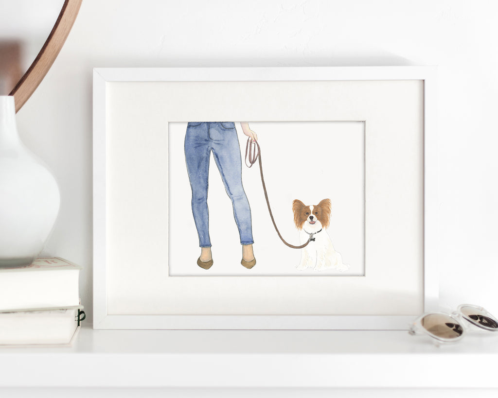 Custom Papillon (Red & White) Dog Mom Print