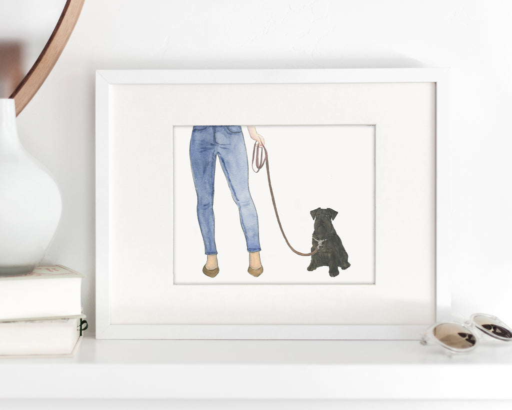 Custom Schnauzer (Black) Dog Mom Print