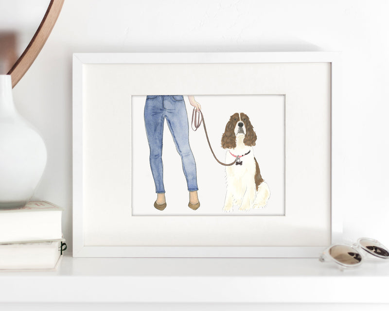 Custom English Springer Spaniel (Red & White) Dog Mom Print
