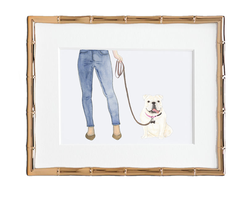 Custom English Bulldog (White) Dog Mom Print