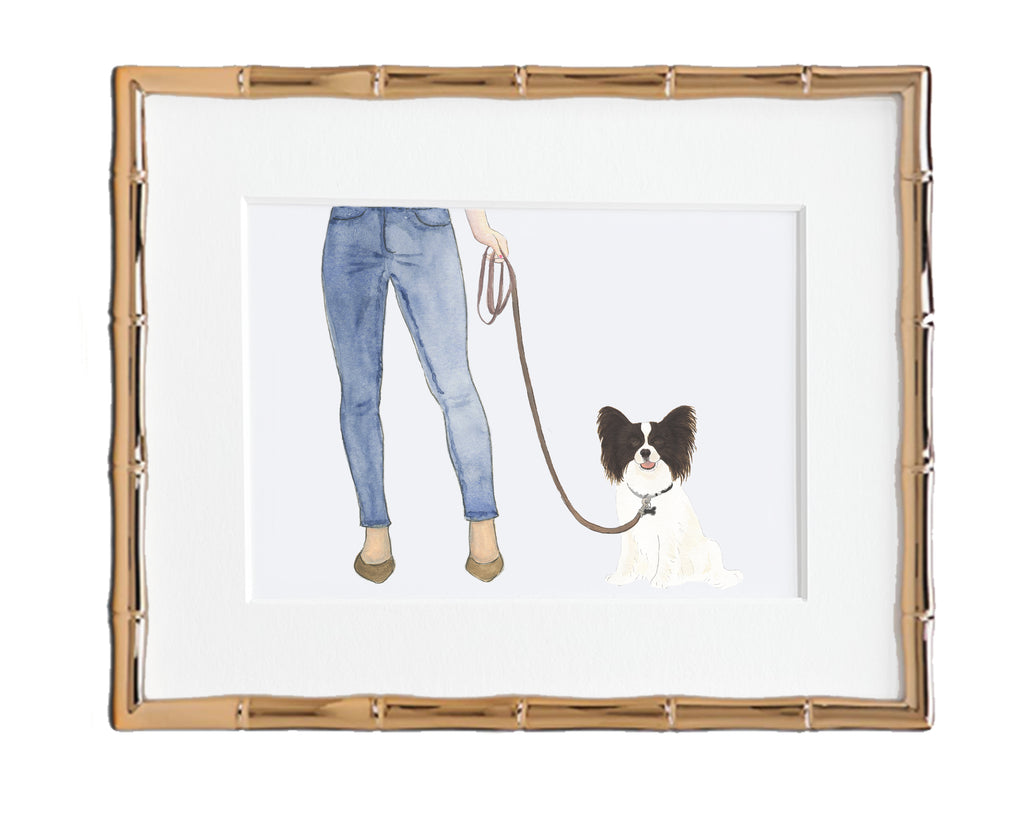 Custom Papillon (Black & White) Dog Mom Print