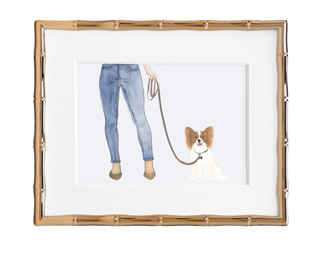 Custom Papillon (Red & White) Dog Mom Print