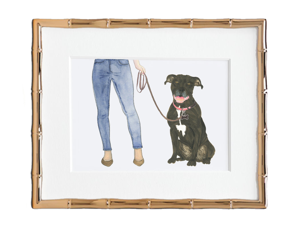 Custom Pitbull Staffy (Black) Dog Mom Print