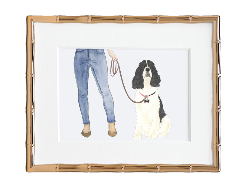 Custom English Springer Spaniel (Black & White) Dog Mom Print