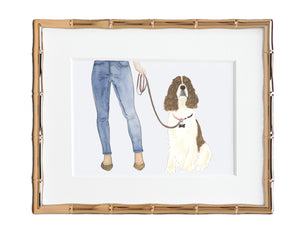 Custom English Springer Spaniel (Liver & White) Dog Mom Print