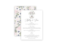 Custom Wedding Crest Menu