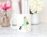 Olivia & The Frenchie (Black) 11 oz. Ceramic Mug