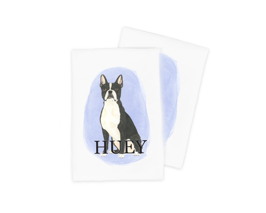 Personalized Boston Terrier Tea Towel (Set of 2)