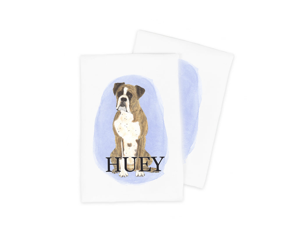 Personalized Boxer (Brindle) Tea Towel (Set of 2)