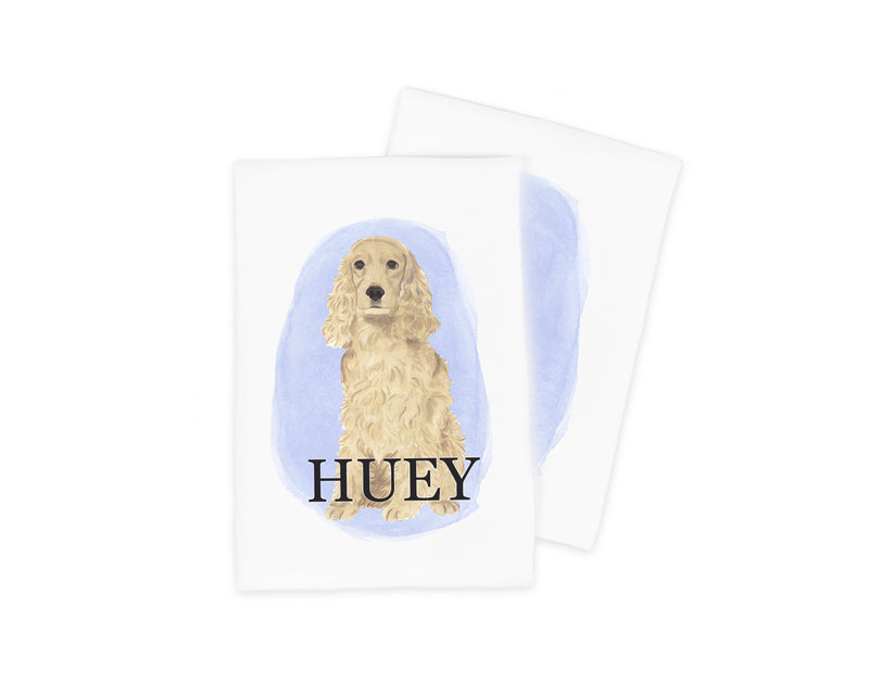 Personalized Cocker Spaniel (Golden) Tea Towel (Set of 2)