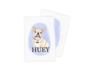 Personalized French Bulldog (Fawn / Cream) Tea Towel (Set of 2)