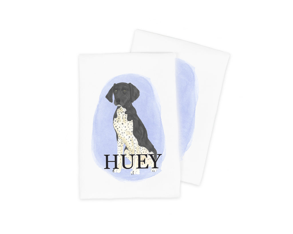Personalized German Shorthaired Pointer (Black & White) Tea Towel (Set of 2)