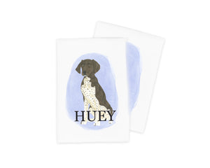 Personalized German Shorthaired Pointer (Liver & White) Tea Towel (Set of 2)