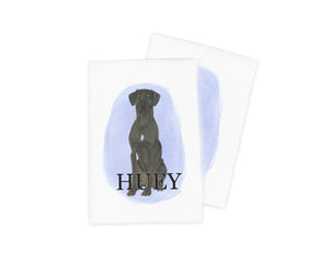 Personalized Great Dane (Black) Tea Towel (Set of 2)