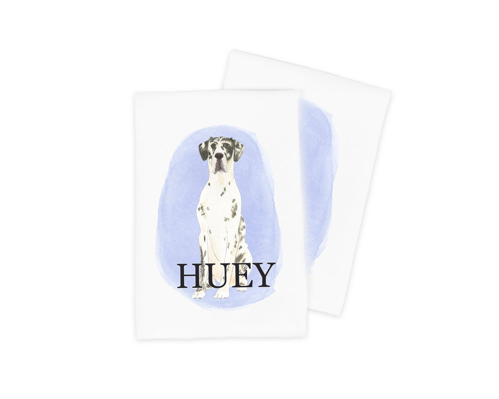 Personalized Great Dane (Harlequin) Tea Towel (Set of 2)