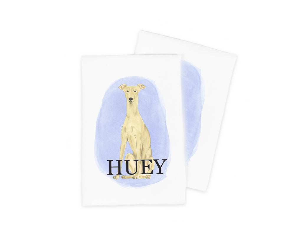 Personalized Greyhound (Fawn) Tea Towel (Set of 2)
