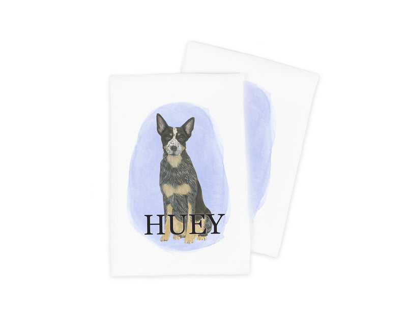 Personalized Australian Cattledog (Blue) Tea Towel (Set of 2)