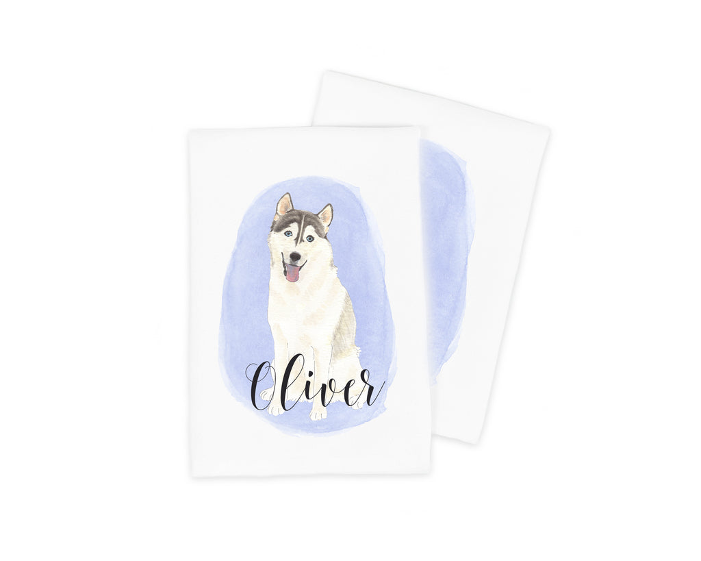 Personalized Husky Tea Towel (Set of 2)