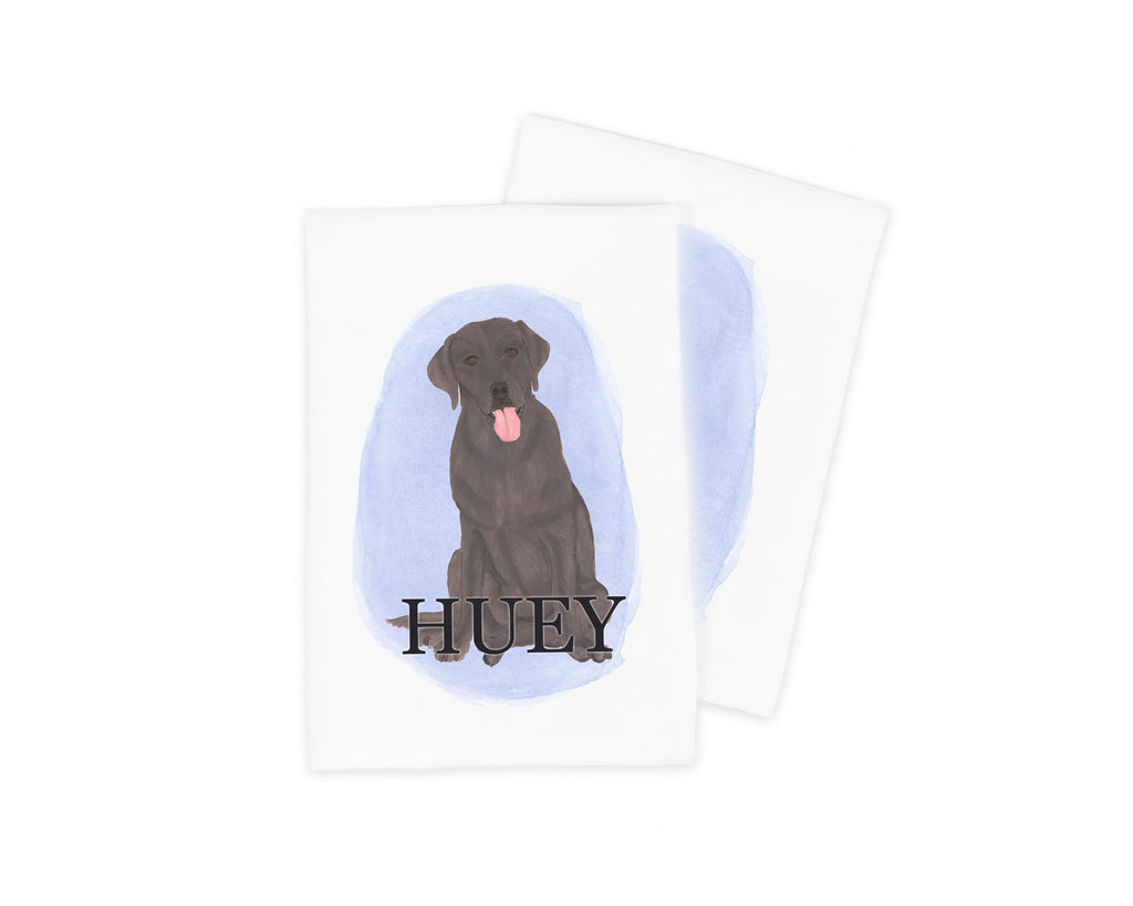 Personalized Labrador (Black) Tea Towel (Set of 2)