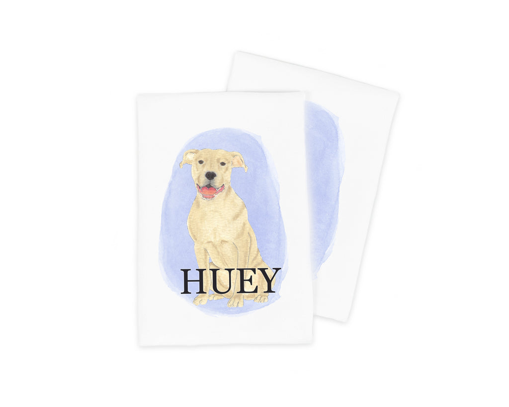 Personalized Pitbull (Fawn) Tea Towel (Set of 2)