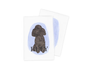 Personalized Poodle (Black) Tea Towel (Set of 2)