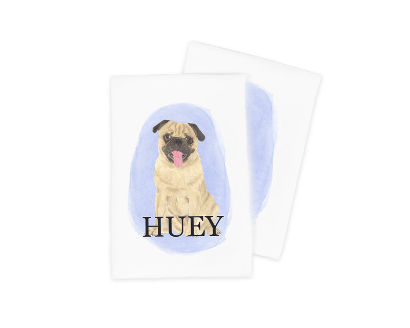 Personalized Pug Tea Towel (Set of 2)