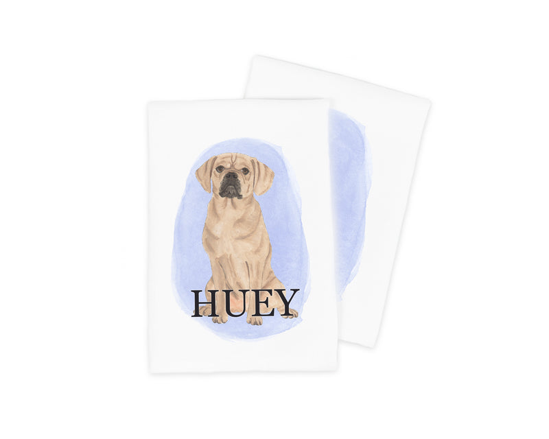 Personalized Puggle Tea Towel (Set of 2)