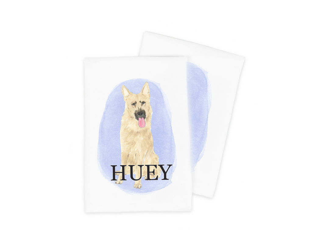Personalized German Shepherd (Black & Tan) Tea Towel (Set of 2)