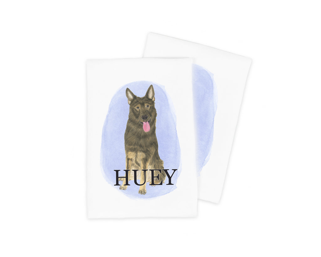 Personalized German Shepherd (Sable) Tea Towel (Set of 2)