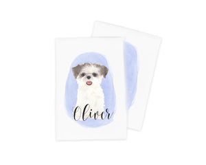 Personalized Shih Tzu (Brown & White) Tea Towel (Set of 2)