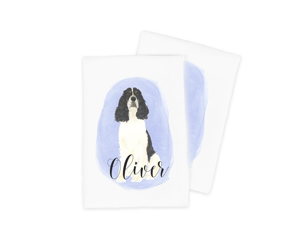 Personalized English Springer Spaniel (Tricolor) Tea Towel (Set of 2)