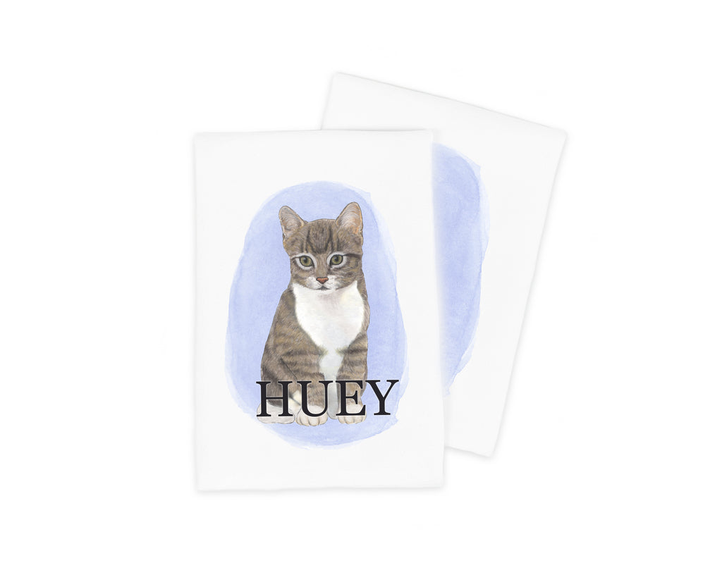 Personalized Tabby Cat Tea Towel (Set of 2)