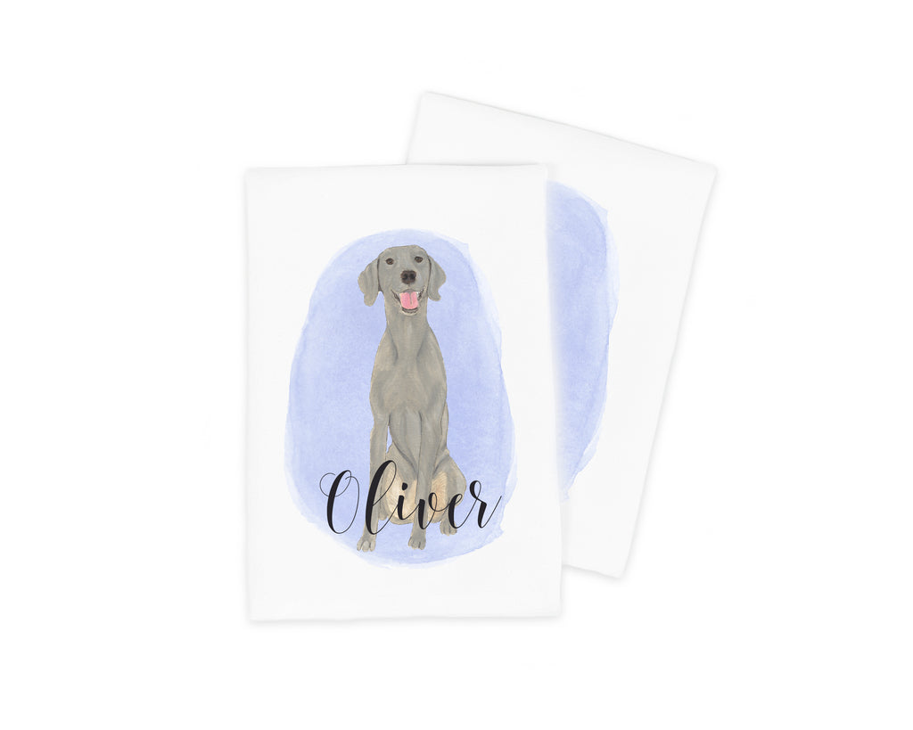Personalized Weimaraner Tea Towel (Set of 2)