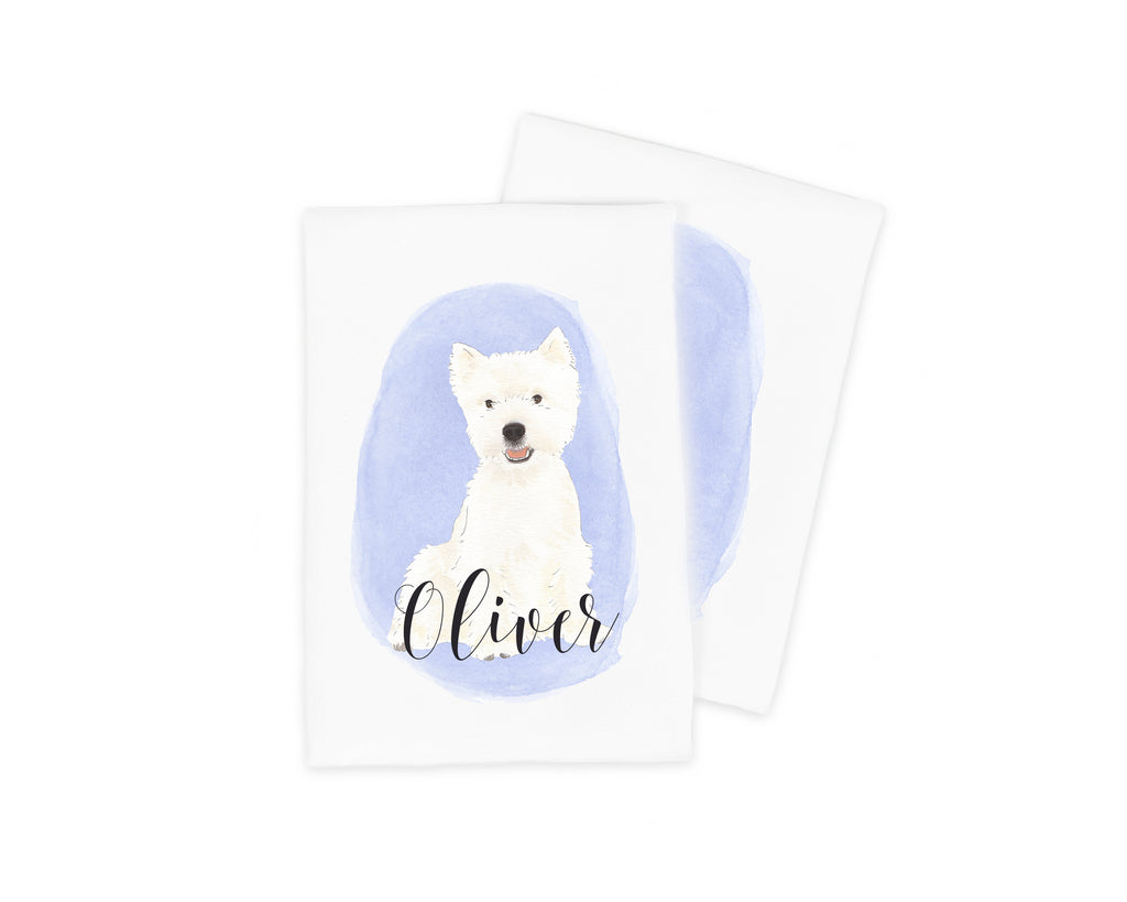 Personalized West Highland Terrier Tea Towel (Set of 2)