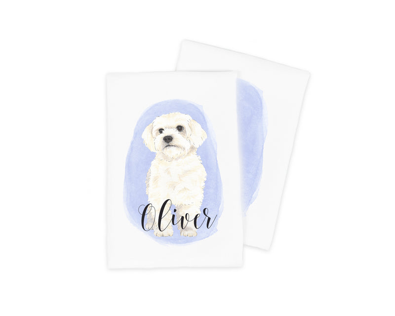 Personalized Bichon Dog Tea Towel (Set of 2)