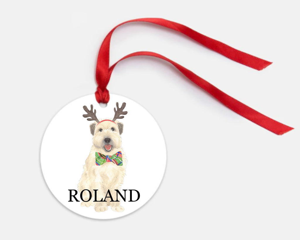 Personalized Wheaten Terrier Christmas Ornament (Winter Fluff)