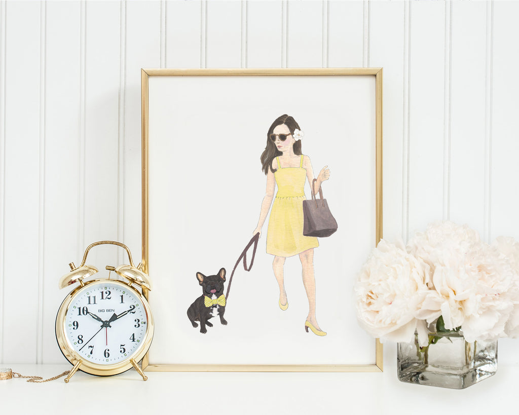 11x14" Olivia & The Frenchie (Black) Fine Art Print