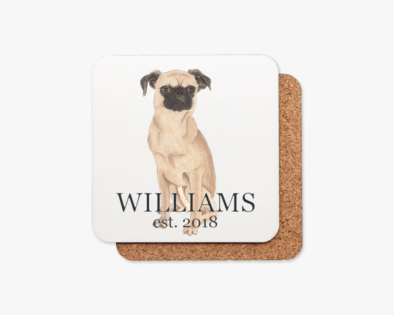 Personalized Brussels Griffon Cork Back Coasters