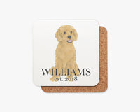 Personalized Cockapoo (Apricot) Cork Back Coasters