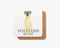 Personalized Great Dane (Fawn) Cork Back Coasters