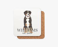 Personalized Entlebucher Mountain Dog Cork Back Coasters