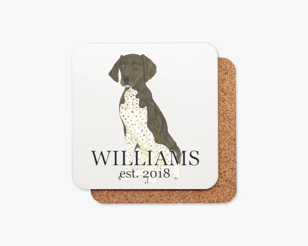 Personalized German Shorthaired Pointer (Liver) Cork Back Coasters